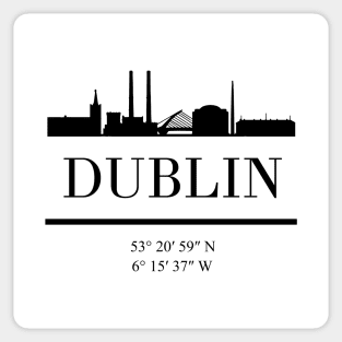 DUBLIN IRELAND BLACK SILHOUETTE SKYLINE ART Sticker